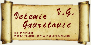Velemir Gavrilović vizit kartica